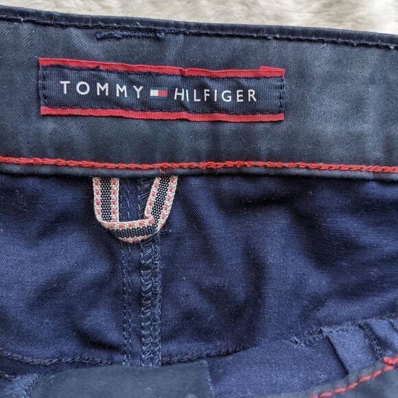 TOMMY Hilfiger Navy Waxed Cotton Mini Skirt Size 6 @c1 - Picture 11 of 15